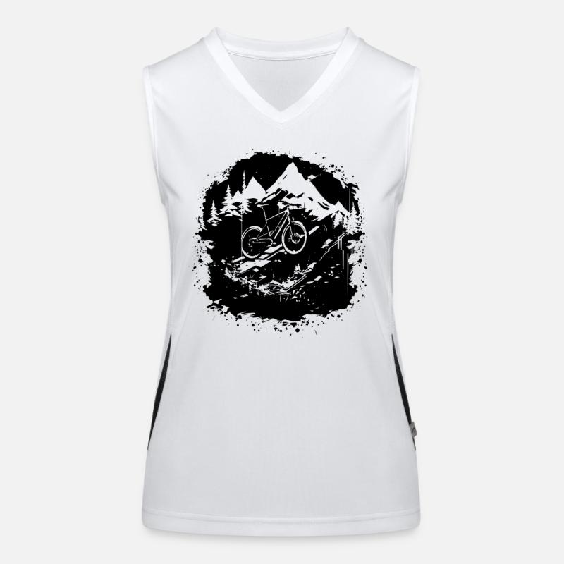 Mountainbiking Illustration Funktionelles Kontrast-Tank Top für Frauen