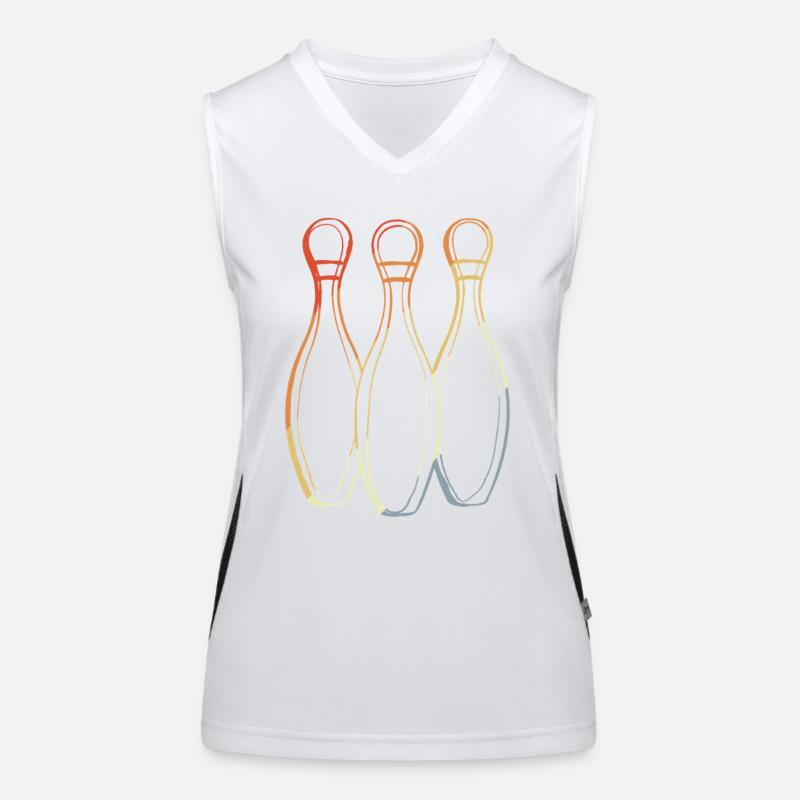 Croquis de bowling look rétro Débardeur respirant contrasté Femme
