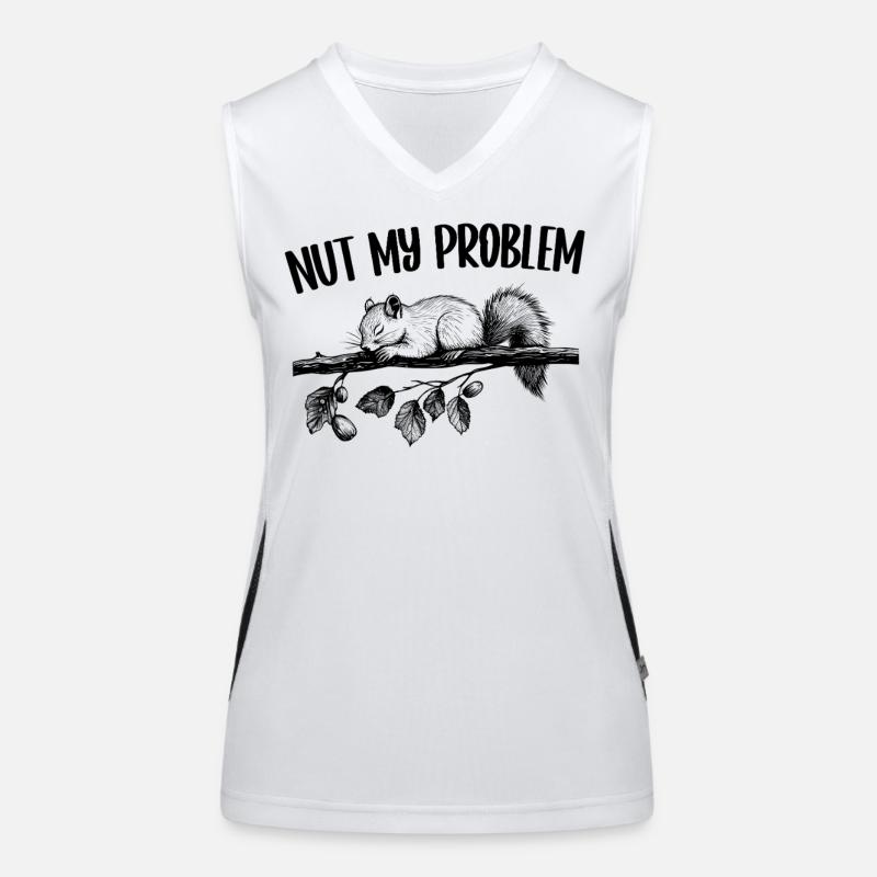 Nut My Problem Eichhörnchen Niedlich Geschenk Funktionelles Kontrast-Tank Top für Frauen