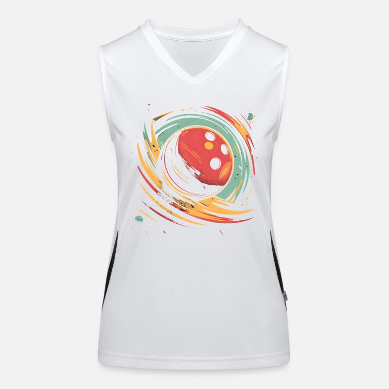 Boule de bowling rétro Débardeur respirant contrasté Femme