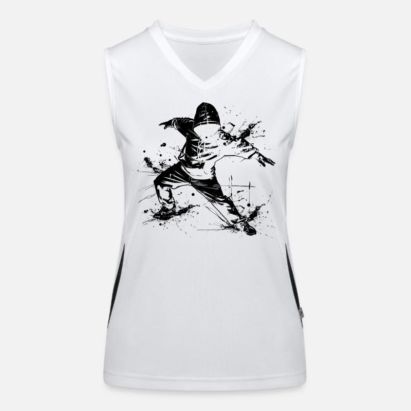 Breakdancer Graffiti Funktionelles Kontrast-Tank Top für Frauen
