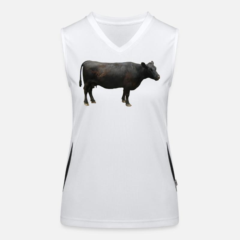 Rind schwarz Funktionelles Kontrast-Tank Top für Frauen