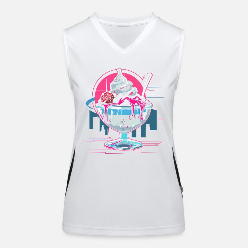 Eisbecher Retrowave Funktionelles Kontrast-Tank Top für Frauen