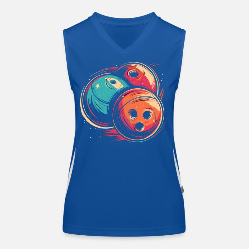 Boules de bowling Synthwave Débardeur respirant contrasté Femme