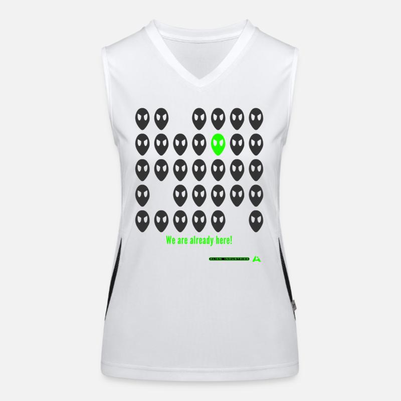 we are already here - Women's Functional Contrast Tank Top - white/black