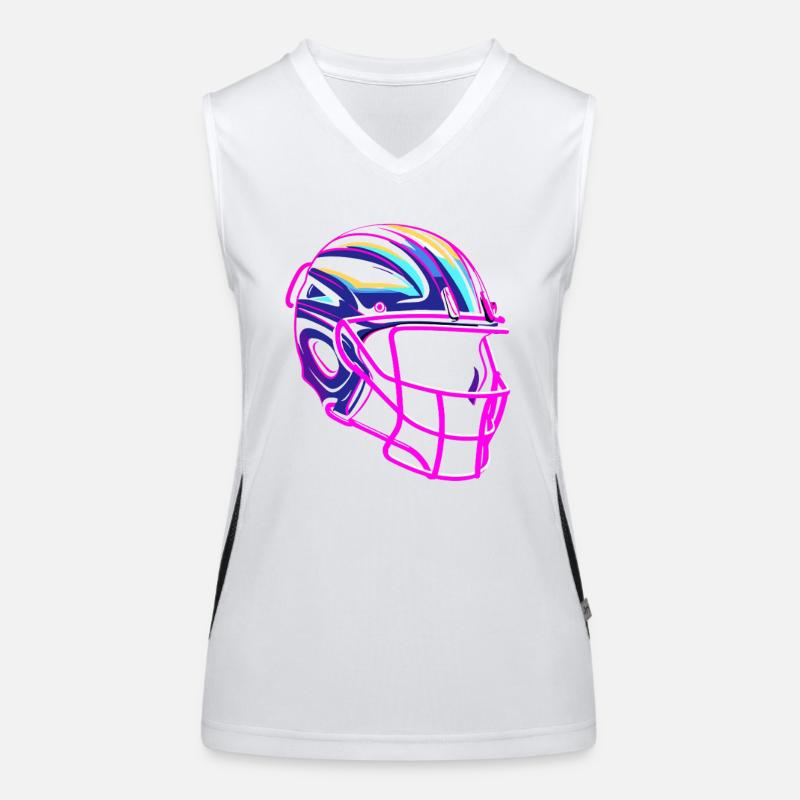Lacrosse Helm Synthwave Funktionelles Kontrast-Tank Top für Frauen
