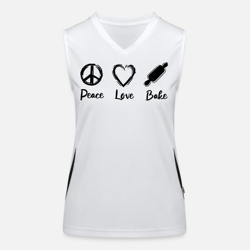 Ich liebe Backen Funktionelles Kontrast-Tank Top für Frauen