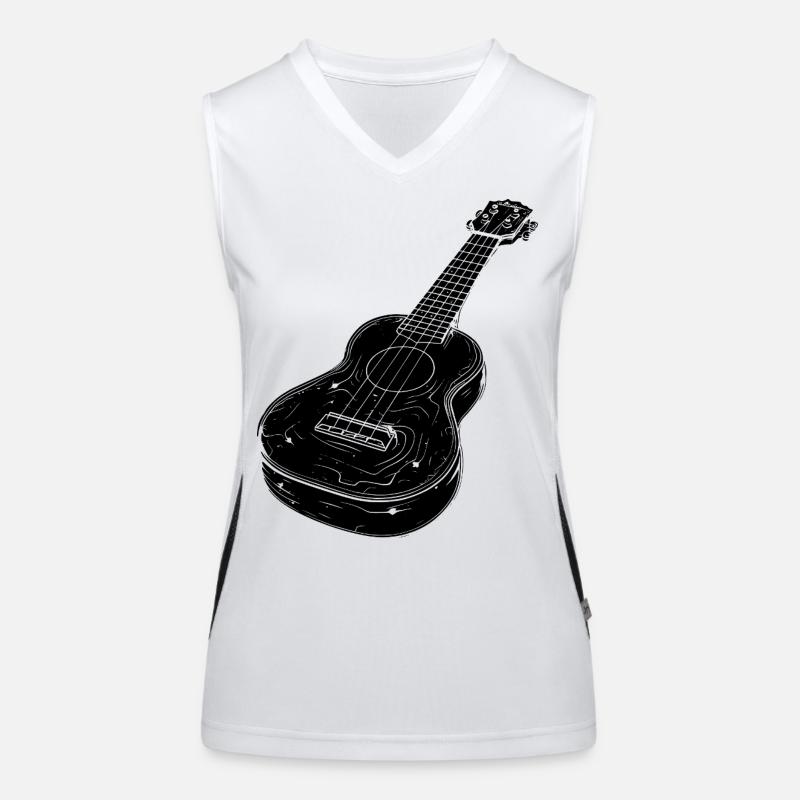 Ukulele Sketch Women's Functional Contrast Tank Top