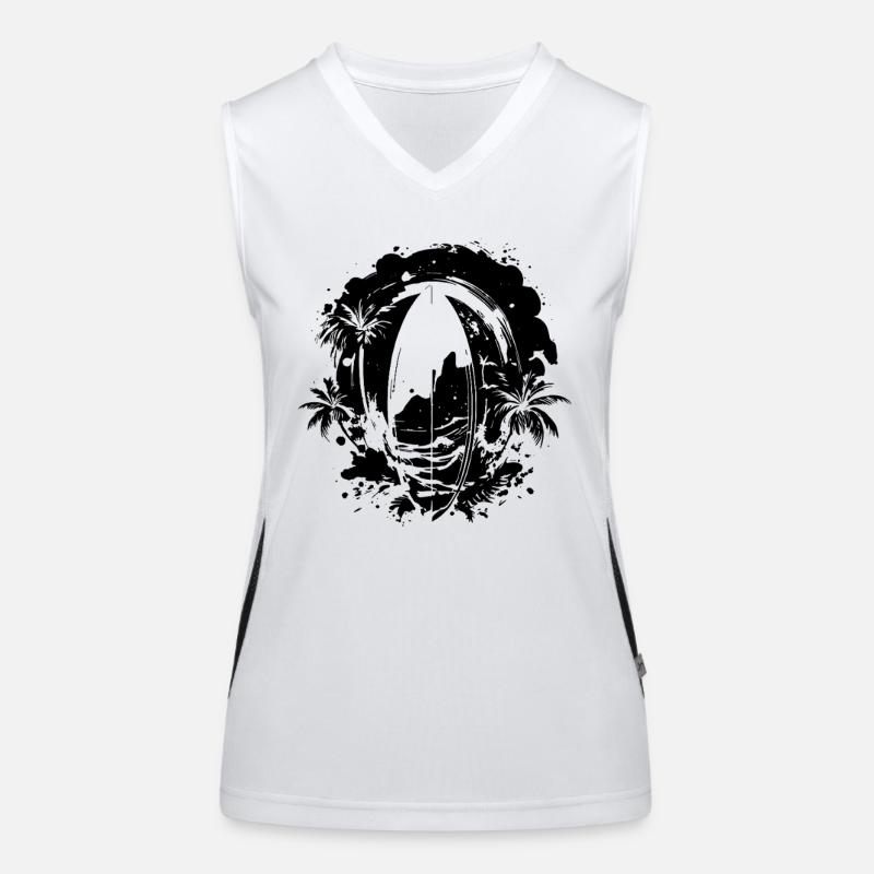 Surfboard Drawing Women's Functional Contrast Tank Top