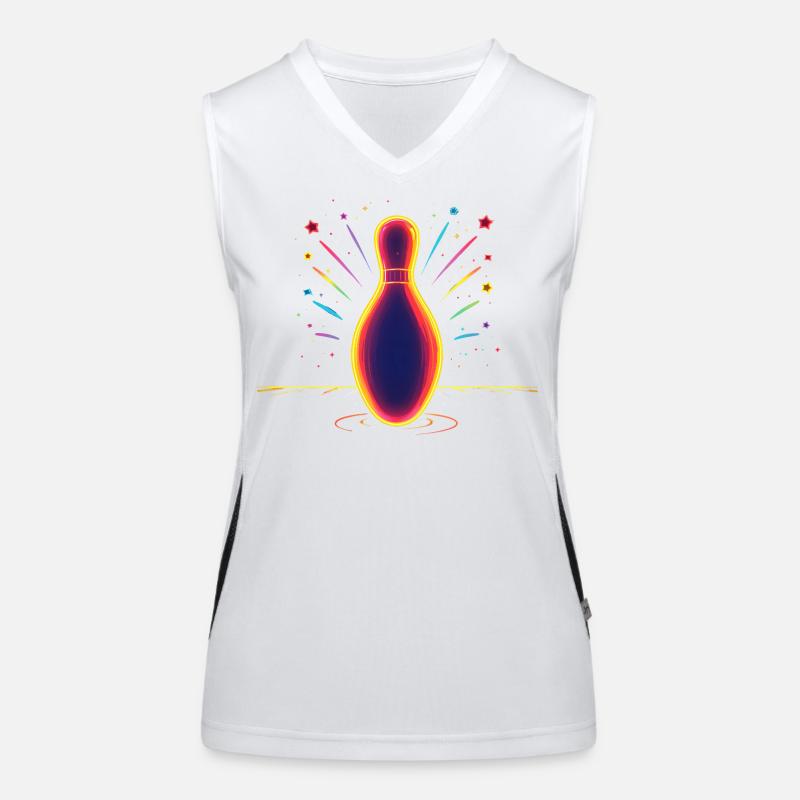 Bowling Synthwave Women's Functional Contrast Tank Top