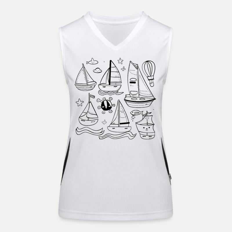 Sailing Comic Style Women's Functional Contrast Tank Top
