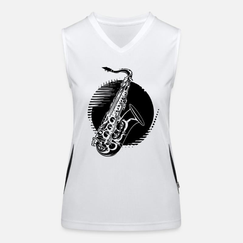 Dessin de saxophone Débardeur respirant contrasté Femme