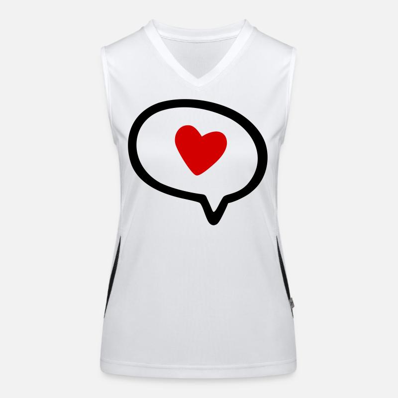 Sprechblase mit Herz Funktionelles Kontrast-Tank Top für Frauen
