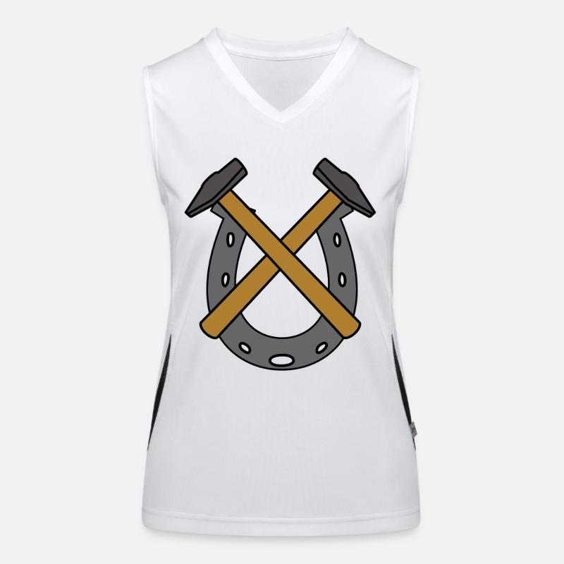Horseshoe Blacksmith Horse Women's Functional Contrast Tank Top