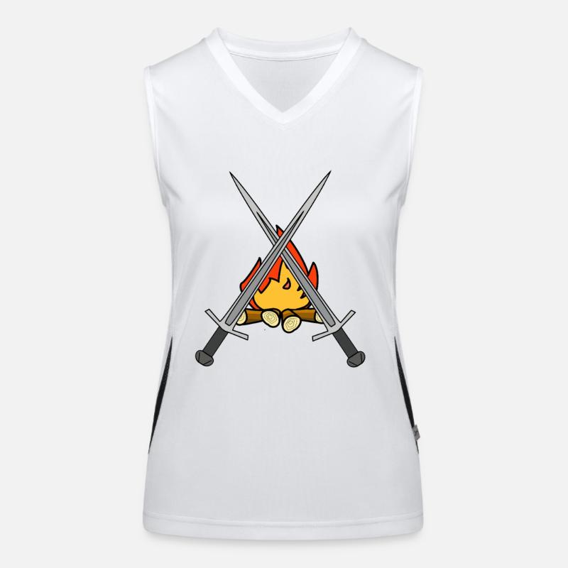 Sword Warrior Campfire Medieval Swords Women's Functional Contrast Tank Top