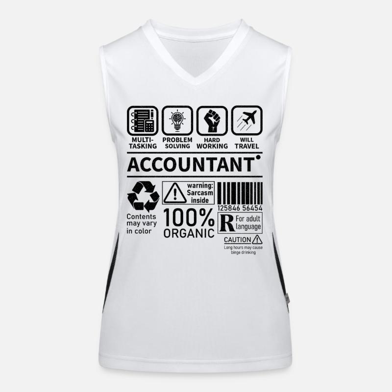 Comptable Multi tâche Résolution de problèmes Travail acharné Débardeur respirant contrasté Femme