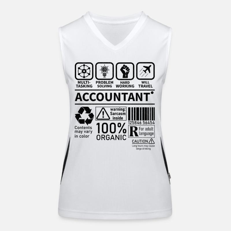 Comptable Multi tâche Résolution de problèmes Travail acharné Débardeur respirant contrasté Femme