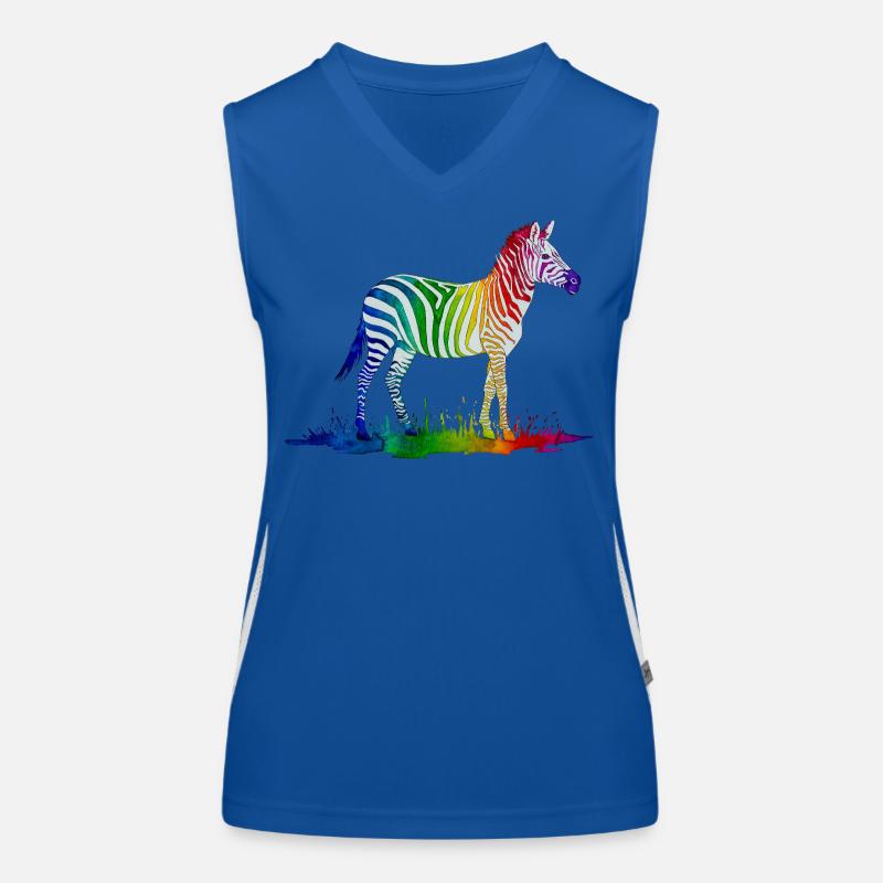 Regenbogen Zebra Funktionelles Kontrast-Tank Top für Frauen