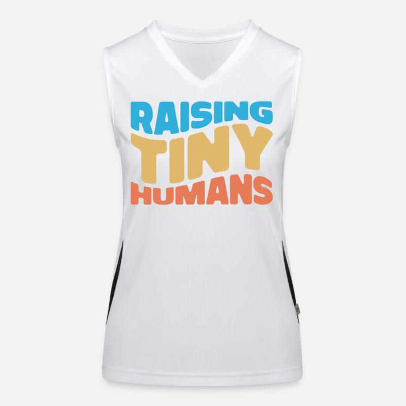Raising Tiny Humans – Everyday Parenting with Humor Women's Functional Contrast Tank Top