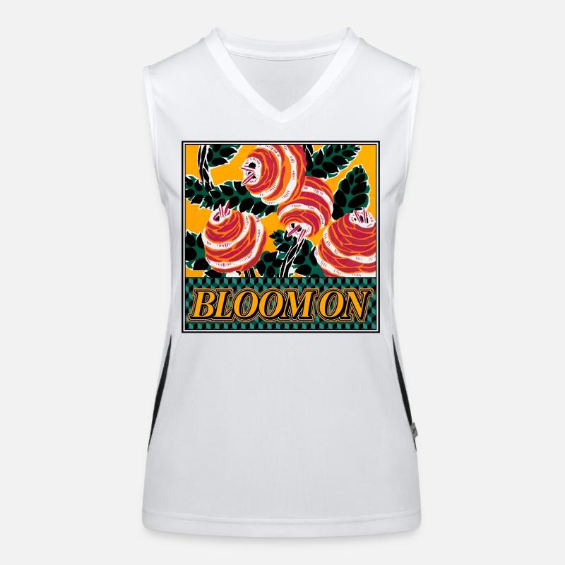 Bloom On - Déclaration florale rétro Débardeur respirant contrasté Femme