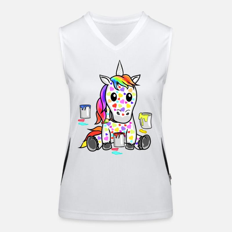 Einhorn Valentin Herz Herzen Einhörner Kinder Funktionelles Kontrast-Tank Top für Frauen