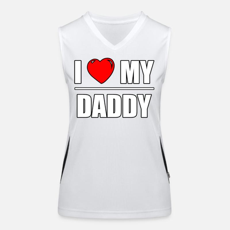 Schrift Design "I love my Daddy" Funktionelles Kontrast-Tank Top für Frauen