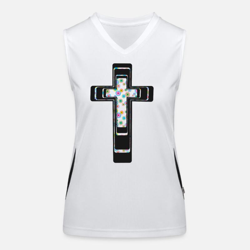 Croix Croix Crucifix Débardeur respirant contrasté Femme