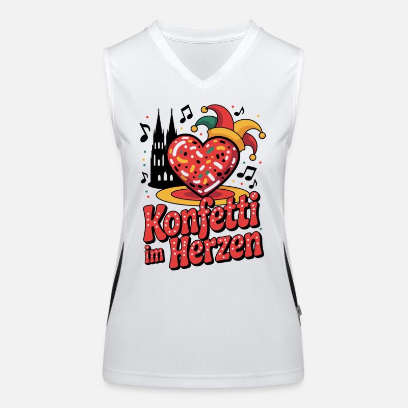 Köln Konfetti Im Herzen Karneval Herz Kölner Köln Funktionelles Kontrast-Tank Top für Frauen