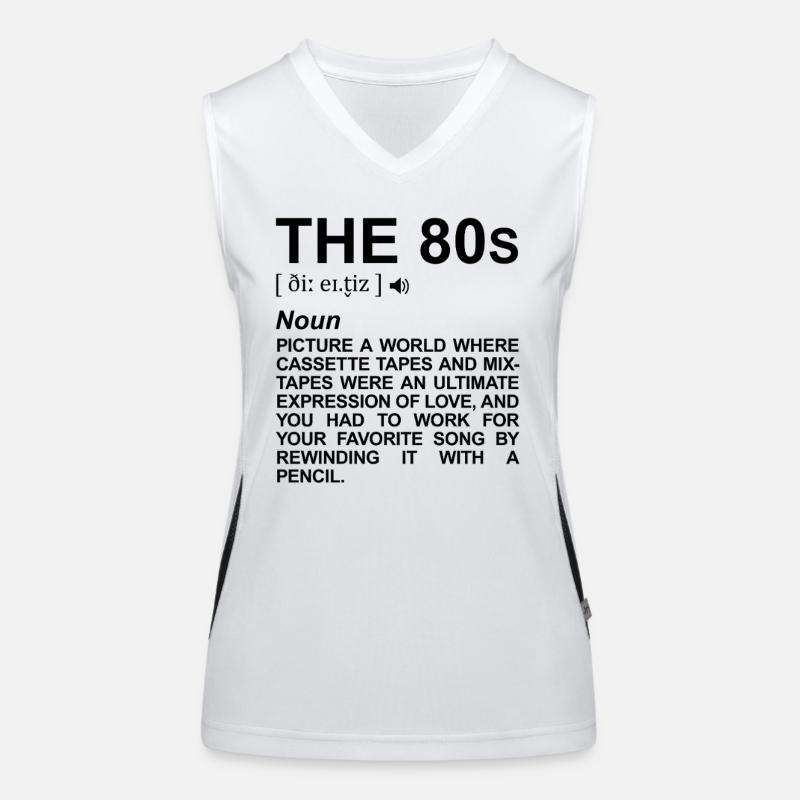 80er Jahre Definition Funktionelles Kontrast-Tank Top für Frauen