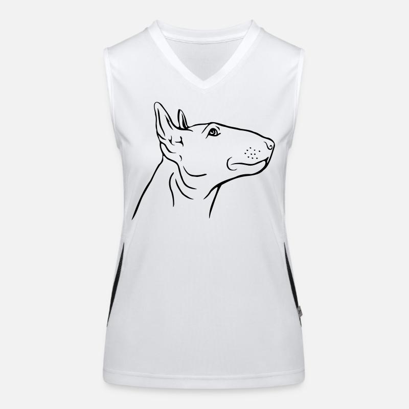 Tête de Bull Terrier de profil Débardeur respirant contrasté Femme