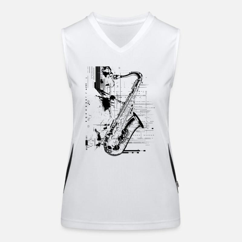 Graphismes de Saxophone Player Débardeur respirant contrasté Femme