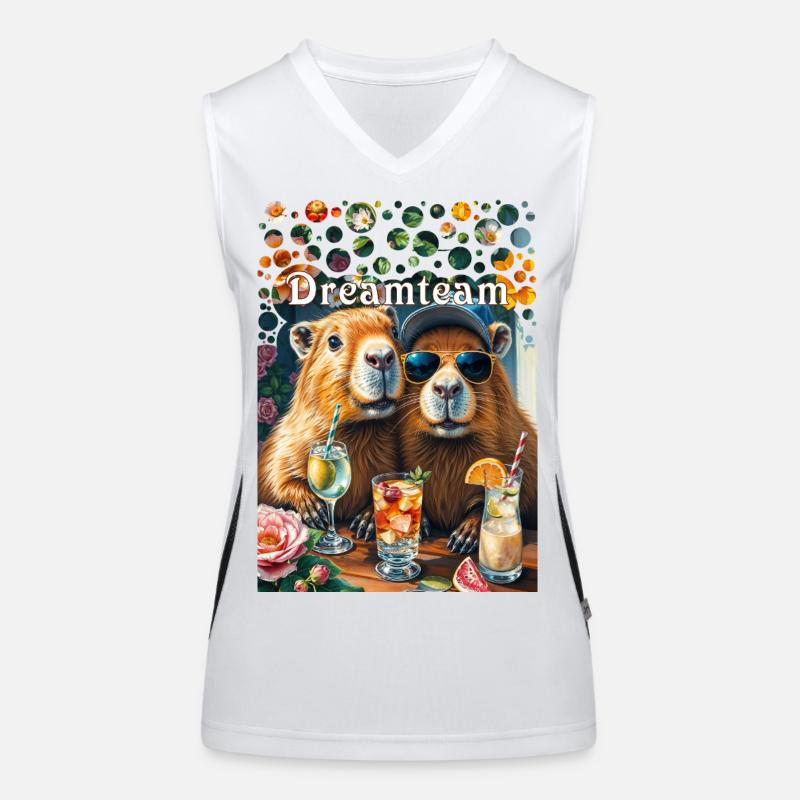 Dreamteam Capybara Couple Teamwork Freizeit Funktionelles Kontrast-Tank Top für Frauen