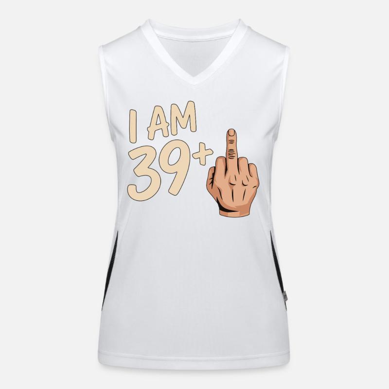Funny 39 Plus Middle Finger Design Women's Functional Contrast Tank Top