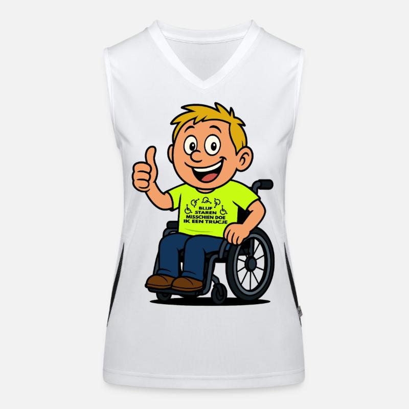 Starr weiter und ich mache einen Rollstuhltrick # Funktionelles Kontrast-Tank Top für Frauen