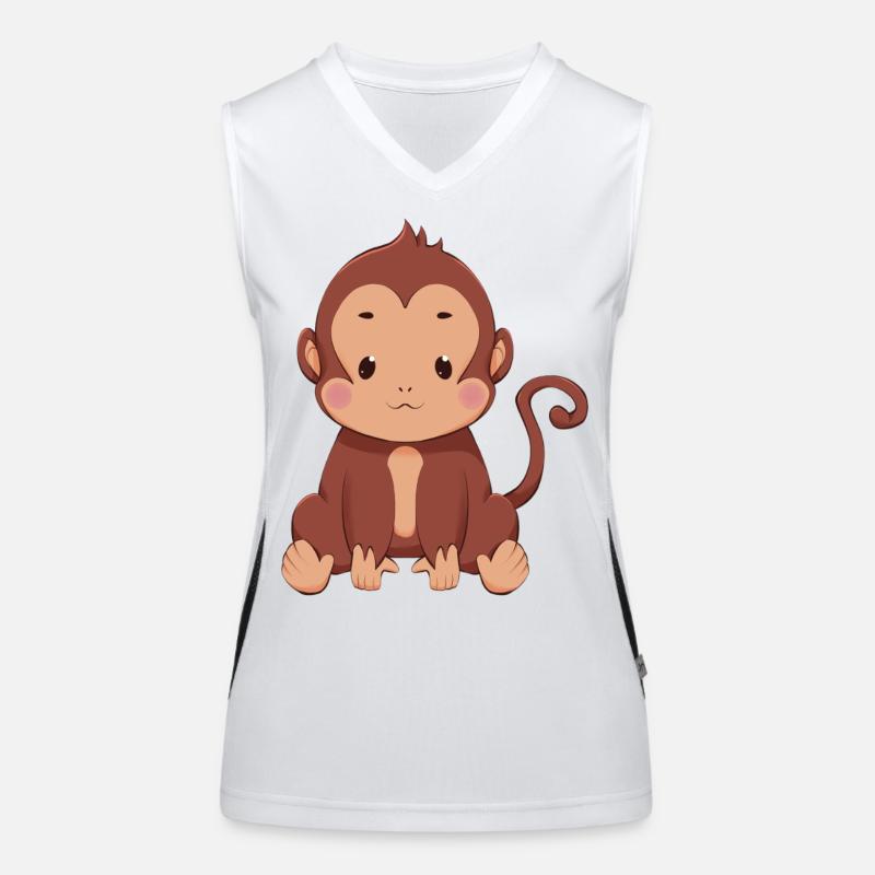 Monkey - Women's Functional Contrast Tank Top - white/black