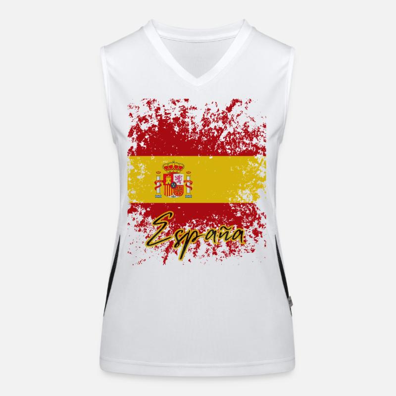 Fierté espagnole, drapeau de l’Espagne Débardeur respirant contrasté Femme