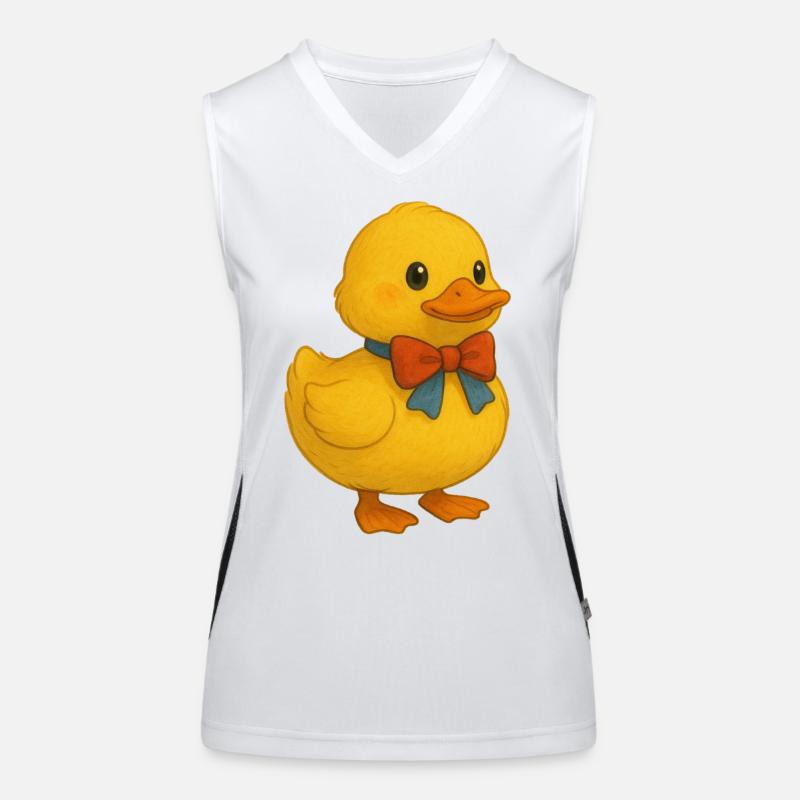 Ente mit Schleife Funktionelles Kontrast-Tank Top für Frauen
