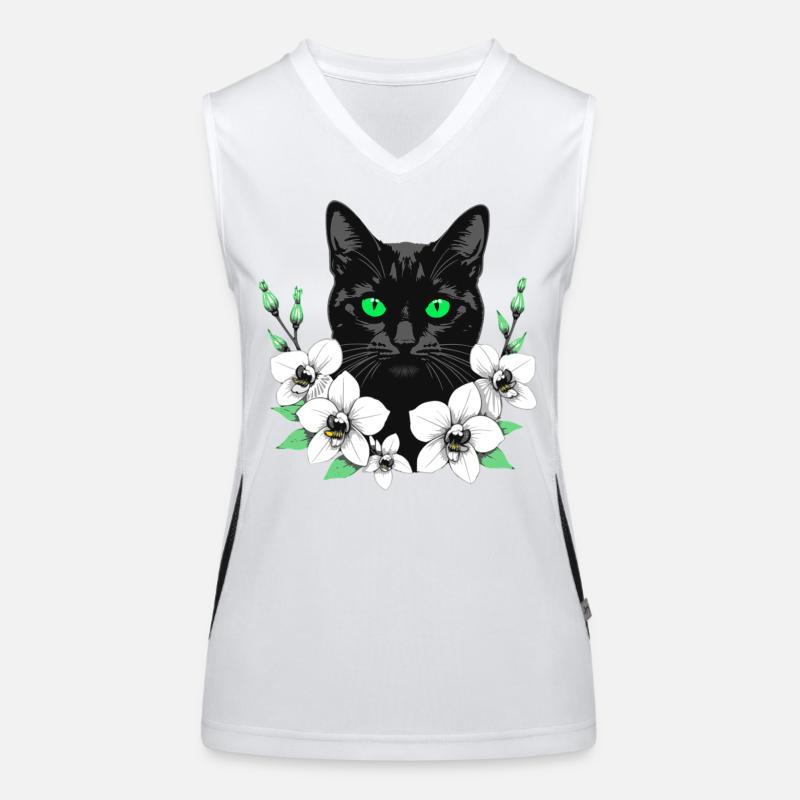 Fleur Chat Débardeur respirant contrasté Femme