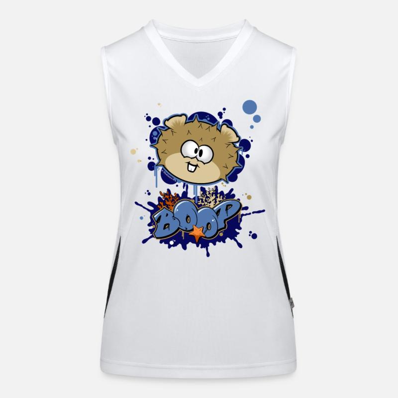Graffiti Pufferfish Women's Functional Contrast Tank Top