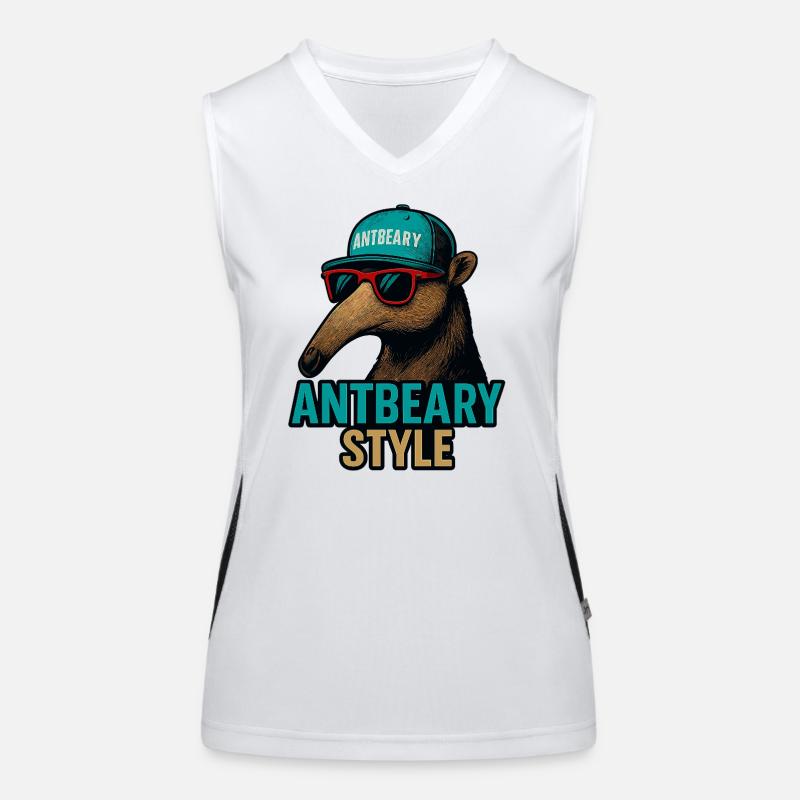 Antbeary Style Aardvark Cartoon Funktionelles Kontrast-Tank Top für Frauen