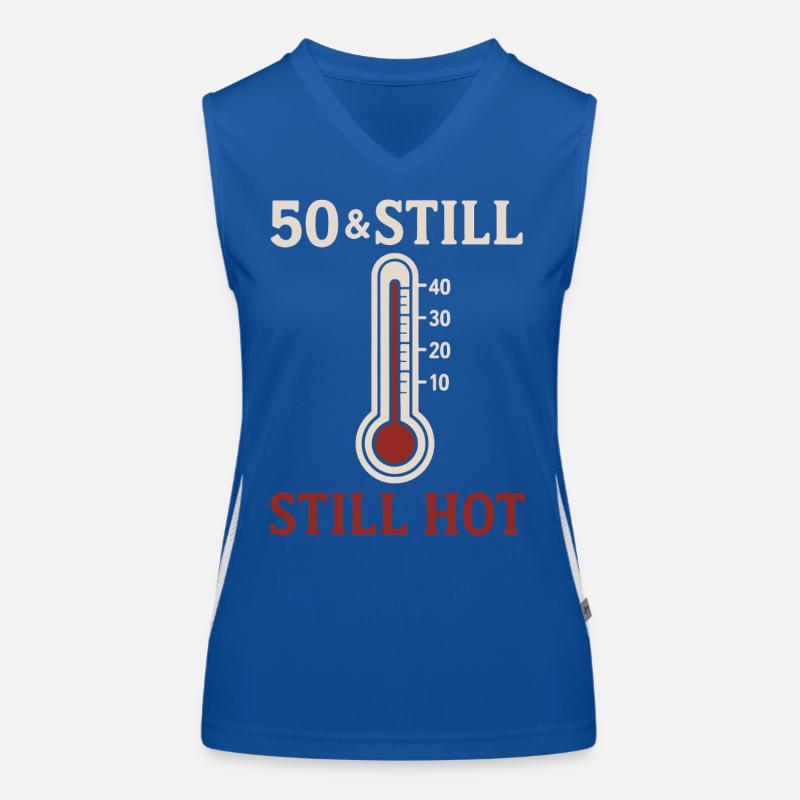 50 & Still Hot Funktionelles Kontrast-Tank Top für Frauen
