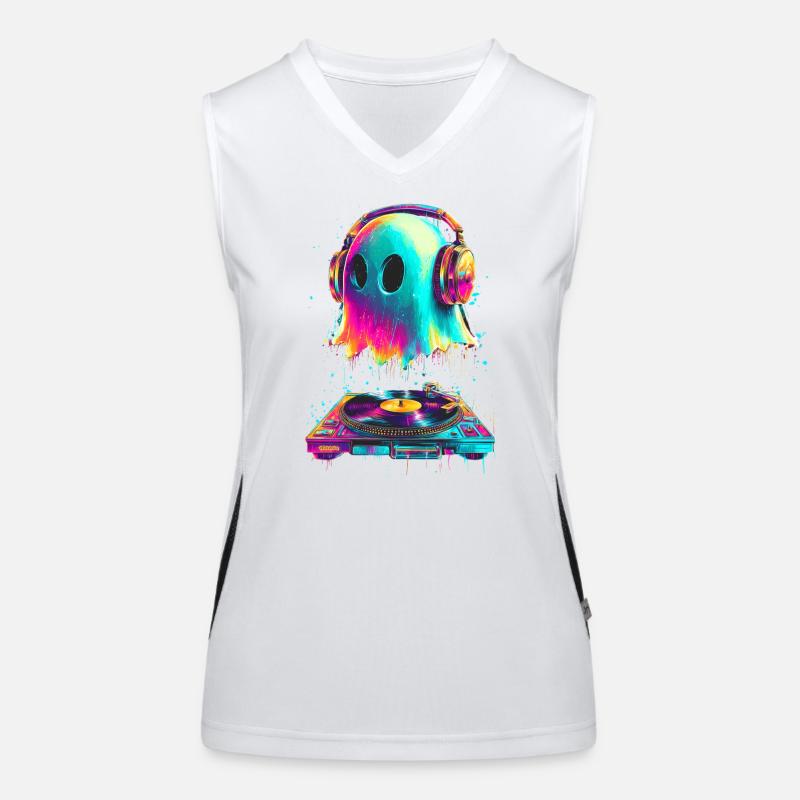 DJ Ghost - Women's Functional Contrast Tank Top - white/black