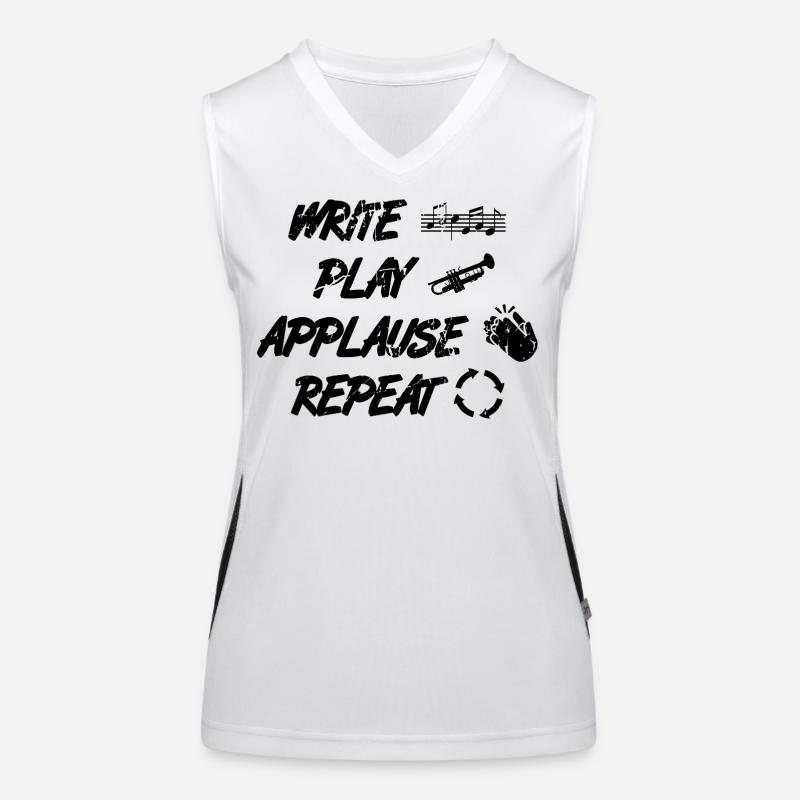 Trompeter Spruch Funktionelles Kontrast-Tank Top für Frauen