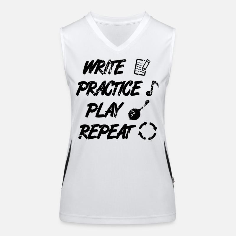 Write Practice Play Repeat Funktionelles Kontrast-Tank Top für Frauen