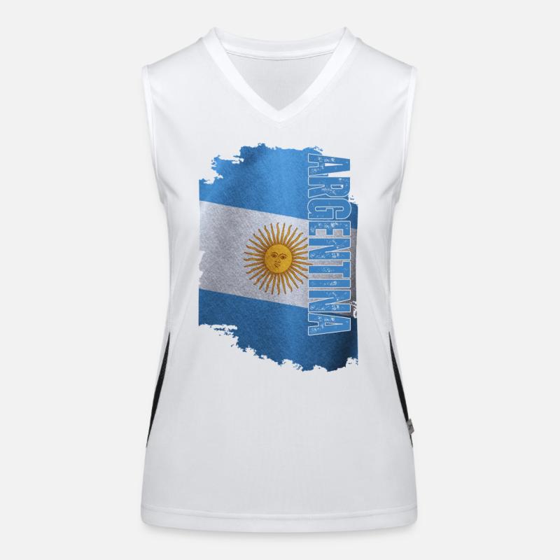 Vertikale argentinische Flagge, ich liebe Argentinien Funktionelles Kontrast-Tank Top für Frauen