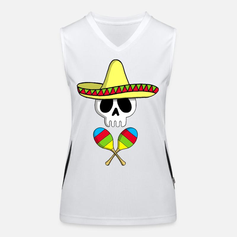 Mexican skull Women's Functional Contrast Tank Top