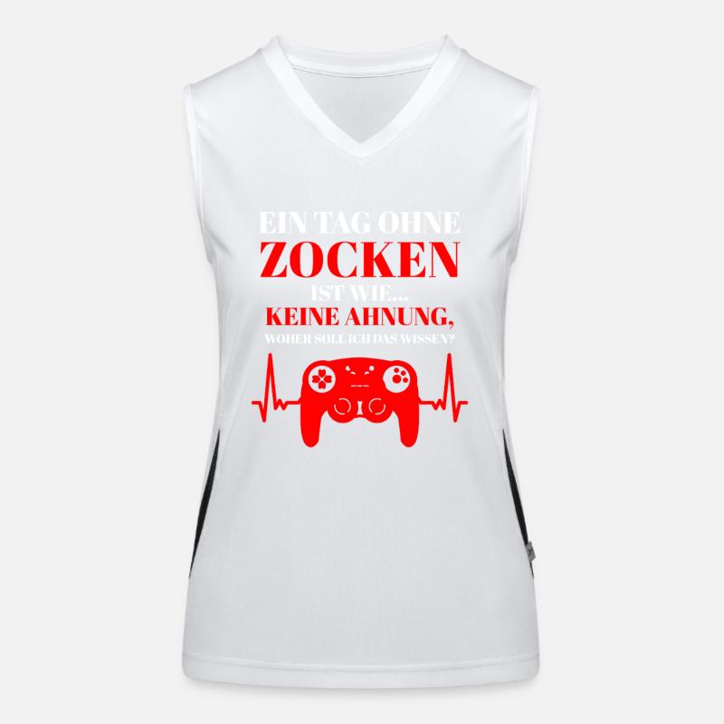 Herzschlag Controller Gaming Gamer Geschenk Spruch Funktionelles Kontrast-Tank Top für Frauen