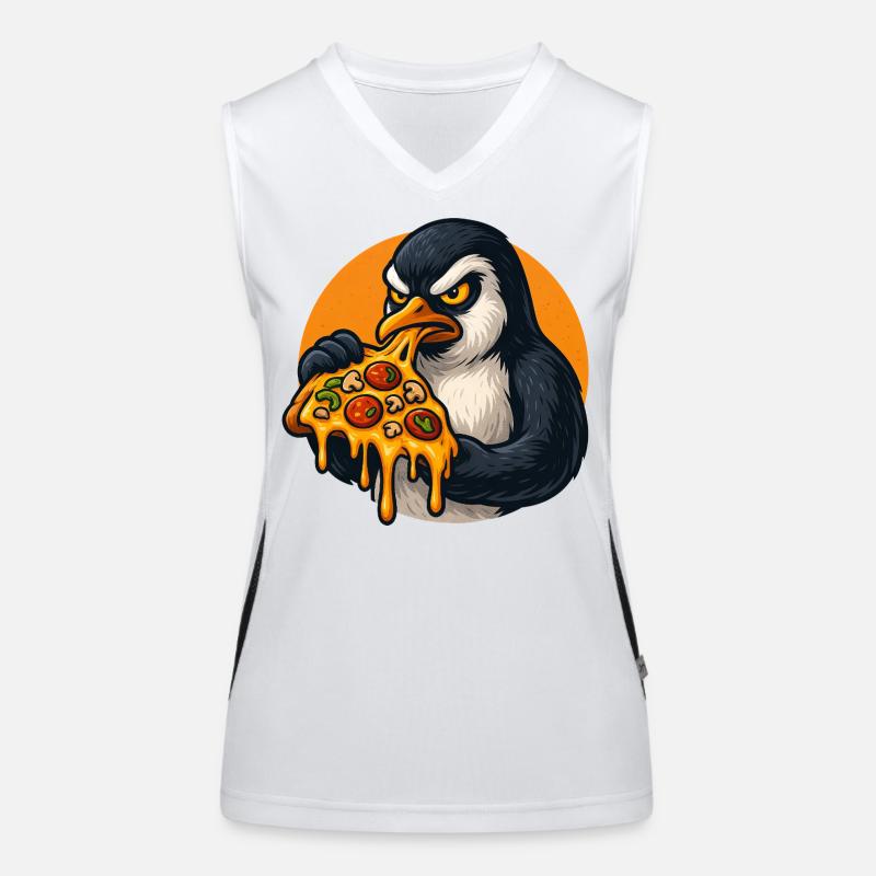 Determined Penguin Pizza Cuisine Italienne Débardeur respirant contrasté Femme
