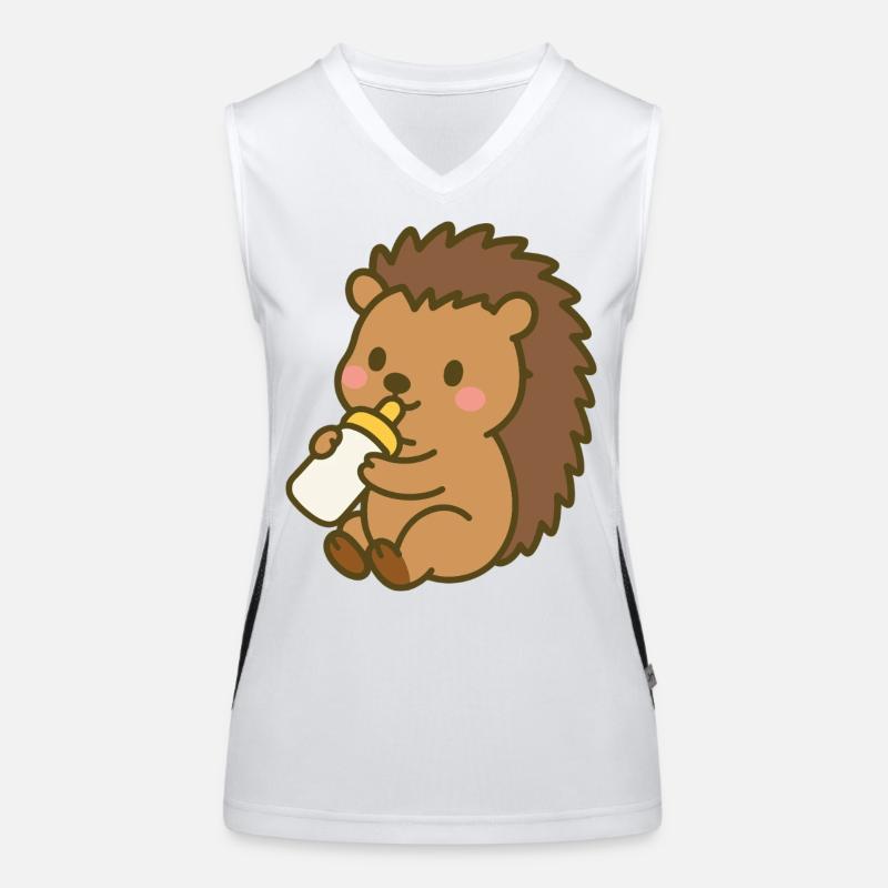 Igelchen mit Milchflasche Funktionelles Kontrast-Tank Top für Frauen