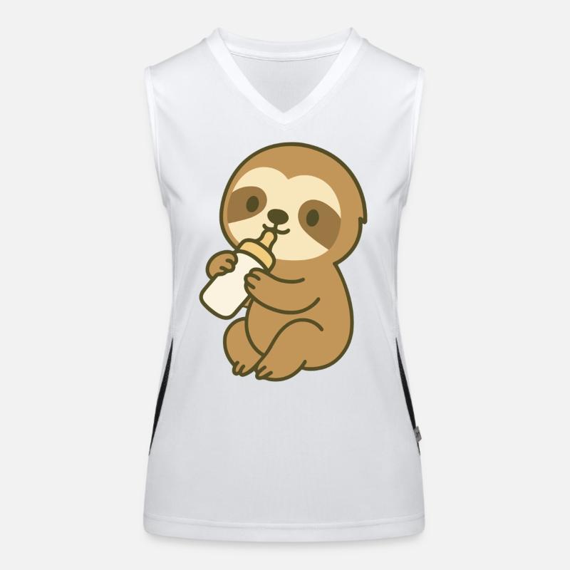 Bottle Time Sloth - Bébé paresseux avec biberon Débardeur respirant contrasté Femme